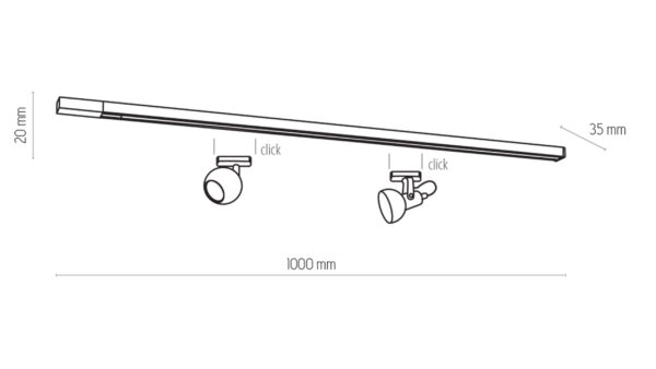 TRACER LISTWA PROWADNICA BIAŁA 1000 MM