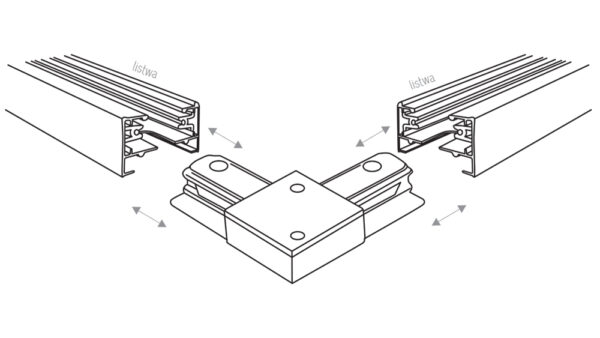 TRACER ZŁĄCZE KĄTOWE CZARNE TRACER CONNECTORS